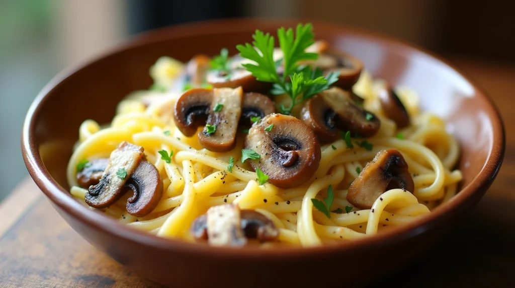 Creamy Lion's Mane Pasta Alfredo